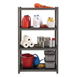 Alera® Steel Shelving Unit with Laminate Shelves, Four-Shelf, 36w x 18d x 60h, Steel, Black/Gun Metal Gray (ALESU601836L) Each