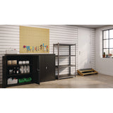 Alera® Steel Shelving Unit with Laminate Shelves, Four-Shelf, 36w x 18d x 60h, Steel, Black/Gun Metal Gray (ALESU601836L) Each