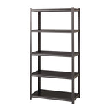Alera® Steel Shelving Unit with Laminate Shelves, Five-Shelf, 36w x 18d x 72h, Steel, Black/Gun Metal Gray (ALESU721836L) Each