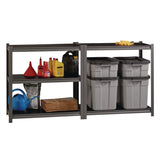 Alera® Steel Shelving Unit with Laminate Shelves, Five-Shelf, 36w x 18d x 72h, Steel, Black/Gun Metal Gray (ALESU721836L) Each