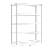 Alera® Steel Shelving Unit with Particleboard Shelves, Five-Shelf, 48w x 24d x 84h, Steel, Black (ALESU842448P) Each