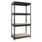 Alera® Steel Shelving with Particleboard Shelves, Four-Shelf, 30w x 16d x 60h, Steel, Black (ALESU601630P) Each