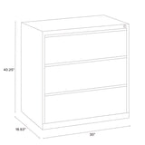 Alera® Lateral File, 3 Legal/Letter-Size File Drawers, Light Gray, 30" x 18.62" x 40.25" (ALEHLF3041LG) Each
