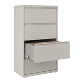 Alera® Lateral File, 4 Legal/Letter-Size File Drawers, Light Gray, 30" x 18.62" x 52.5" (ALEHLF3054LG) Each