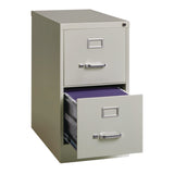 Alera® Two-Drawer Economy Vertical File, 2 Letter-Size File Drawers, Light Gray, 15" x 25" x 28.38" (ALEHVF1529LG) Each