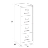 Alera® Economy Vertical File, 4 Legal-Size File Drawers, Light Gray, 18" x 25" x 52" (ALEHVF1952LG) Each