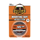 Gorilla® Max Strength Mounting Tape, Permanent, Holds Up to 45 lb (3 lbs per 4 in), 1 x 60, Black (GOR112962) 1 RL