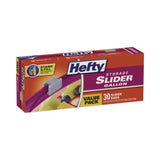 Hefty® Slider Stand and Fill Food Storage Bags, Gallon, 10.56" x 11", Clear, 30 Bags/Box, 9 Boxes/Carton (RFPR88071CT) Case of 270