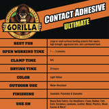 Gorilla® Contact Adhesive Ultimate, 12.2 oz Aerosol Spray, Dries Light Yellow (GOR109852) Each