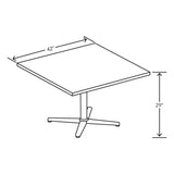 HON® Arrange Table Tops, Square, 42 x 42 x 1, Kingswood Walnut (HONCTSQ42NLK1KI) Each