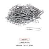 Universal® Paper Clips, Jumbo, Smooth, Silver, 100 Clips/Box, 10 Boxes/Pack (UNV72220) 10 Boxes of 100