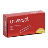 Universal® Paper Clips, Jumbo, Smooth, Silver, 100 Clips/Box, 10 Boxes/Pack (UNV72220) 10 Boxes of 100