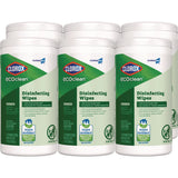 Clorox® EcoClean Disinfecting Wipes, 1-Ply, 8 x 7, Unscented, White, 6/Carton (CLO60605CT) Case of 6