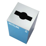 Alpine Industries 29 Gallon Trash/Recycling Cans, Steel, Blue Recycling with Mixed Lid, Black Trash Can with Square Lid (ALH4450BLKKIT4) Each