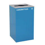 Alpine Industries 29 Gallon Trash/Recycling Cans, Steel, Blue Cans/Bottles Recycling with Mixed Lid, Black Trash Can with Square Lid (ALH4450BLKKIT5) Each