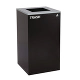 Alpine Industries 29 Gallon Trash/Recycling Cans, Steel, Blue Cans/Bottles Recycling with Mixed Lid, Black Trash Can with Square Lid (ALH4450BLKKIT5) Each