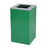 Alpine Industries 29 Gallon Trash/Recycling Cans, Steel, Green Recycling Can with Square Lid, Black Trash Can with Square Lid (ALH4450BLKKIT8) Each