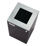 Alpine Industries 29 Gallon Trash/Recycling Cans, Steel, Blue Recycling Can, Green Compost Can, Black Trash Can with Square Lids (ALH4450BLKKIT14) Each