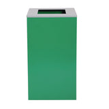 Alpine Industries 29 Gallon Trash/Recycling Cans, Steel, Green Can with Square Lid (ALH4450KITGRNS) Each