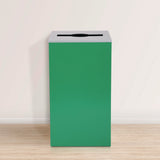 Alpine Industries 29 Gallon Trash/Recycling Cans, Steel, Green Can with Mixed Lid (ALH4450KITGRNM) Each