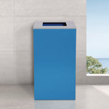 Alpine Industries 29 Gallon Trash/Recycling Cans, Steel, Blue Can with Square Lid (ALH4450KITBLUS) Each