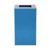 Alpine Industries 29 Gallon Trash/Recycling Cans, Steel, Blue Can with Square Lid (ALH4450KITBLUS) Each