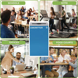 Alpine Industries 29 Gallon Trash/Recycling Cans, Steel, Blue Cans/Bottles Recycling Can with Mixed Lid (ALH4450KITBLUMC) Each