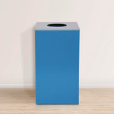 Alpine Industries 29 Gallon Trash/Recycling Cans, Steel, Blue Can with Circle Lid (ALH4450KITBLUC) Each
