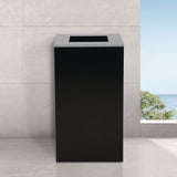 Alpine Industries 29 Gallon Trash/Recycling Cans, Steel, Black Can with Square Lid (ALH4450KITBLKS) Each