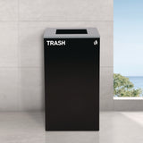 Alpine Industries 29 Gallon Trash/Recycling Cans, Steel, Blue Recycling Can and Green Compost Can w/Mixed Lids, Black Trash Can with Square Lid (ALH4450BLKKIT27) Each