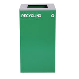 Alpine Industries 29 Gallon Trash/Recycling Cans, Steel, Blue Recycling Can w/Circle Lid, Green Recycling Can and Black Trash Can w/Square Lids (ALH4450BLKKIT35) Each