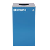 Alpine Industries 29 Gallon Trash/Recycling Cans, Steel, Blue Recycling Can w/Circle Lid, Green Compost Can and Black Trash Can w/Square Lids (ALH4450BLKKIT32) Each