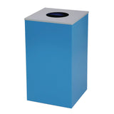 Alpine Industries 29 Gallon Trash/Recycling Cans, Steel, Blue Mixed Recycling Can w/Circle Lid, Green Compost and Black Trash Cans w/Sq Lids (ALH4450BLKKIT33) Each