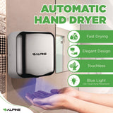 Alpine Industries Hemlock Commercial Automatic 120V Hand Dryer, 6.68 x 11.41 x 12.31, Stainless Steel, Chrome (ALHALP40010CHR) Each