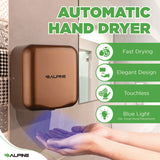 Alpine Industries Hemlock Commercial Automatic 120V Hand Dryer, 6.68 x 11.41 x 12.31, Stainless Steel, Copper (ALHALP40010COP) Each