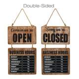 Excello Global Products® Business Hours Outdoor Sign, 9.75 x 22.5, Brown Face, Black/White Lettering, Chalkboard (EXOEGPHD0310S) Each