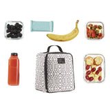 fit + fresh Lunch Bag, 8 x 6 x 10, Black and White Geometric (FAF7613FF3242) Each