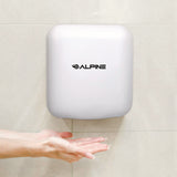 Alpine Industries Hemlock Commercial Automatic 120V Hand Dryer, 6.68 x 11.41 x 12.31, Stainless Steel, White (ALHALP40010WHI) Each