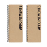 Global Printed Products Daily Appointment Book, 13.5 x 5, Brown Cover, Undated, 2/Pack (GPUSPLS0083) Each