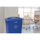Alpine Industries Slim 23 Gallon Recycling Bin, Plastic, Blue (ALH477RBLU) Each