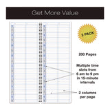 Global Printed Products Daily Appointment Book, 13.5 x 5, Brown Cover, Undated, 2/Pack (GPUSPLS0083) Each