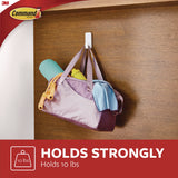 Command™ X-Large Utility Hooks, Plastic, White, 10 lb Capacity, 2 Hooks and 6 Strips/Pack (MMM170102ES) Each