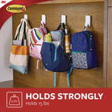 Command™ X-large Utility Hooks, Plastic, White, 15 lb Capacity, 2 Hooks and 8 Strips/Pack (MMM170112ES) Pack of 2