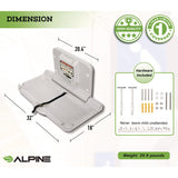 Alpine Industries Compact Horizontal Baby Changing Station, 32 x 18, White (ALHALP411E) Each