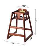 Alpine Industries Wooden Stackable High Chair, Supports Up to 50 lb, 29.02" h, Mahogany (ALHALP41201MA) Each