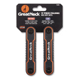 Great Neck® Hex Key Fold-Up Tool Set, Two-Piece, Metric/SAE, Black-Oxide/Blue (SAE), Black-Oxide/Red (Metric) (GNS74205) Each