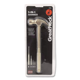 Great Neck® 5-in-1 Carpenter's Hammer with Nesting Handle Containing Four Screwdrivers, 6.5" Long Gold Handle (GNS19006) Each
