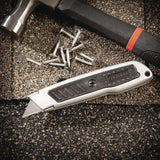 Sheffield Retractable Utility Knife, 1.25" Blade, 3.5" Plastic Handle, Black/Gray (GNS12243) Each