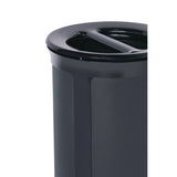 Rubbermaid® Commercial ENHANCE Series Waste Receptacle, Dual Top Hole, 23 gal, Metal, Jet Black Metallic (RCP2172844) Each