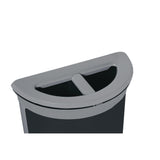 Rubbermaid® Commercial ENHANCE Series Waste Receptacle, Dual Top Hole, 11.5 gal, Metal, Pearl Gray/Umbra Gray (RCP2172846) Each